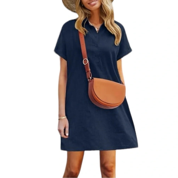 NWT Women’s A Line Casual Summer Cotton Dress - Picture 3 of 7